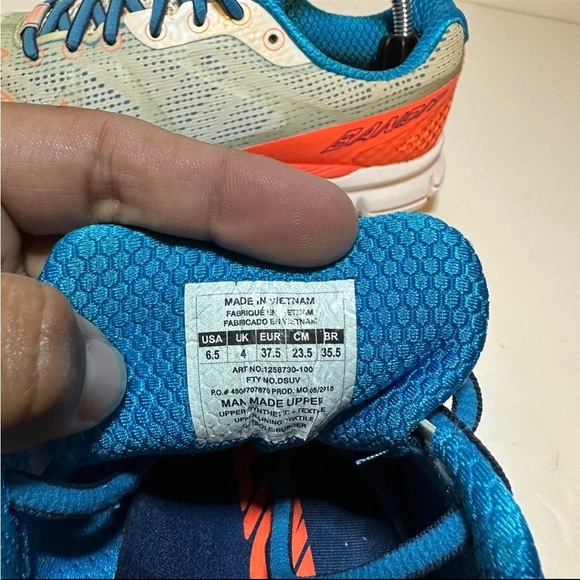 Under Armour Womens Bandit Running Shoes Size 6.5 Blue Orange Grey (103 Box 13) - Picture 8 of 9